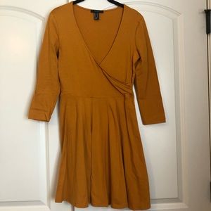Forever 21 mustard yellow wrap dress